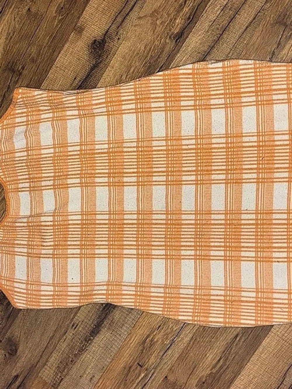 Rue+ + Plaid Mini Dress in Orange & White Size XS